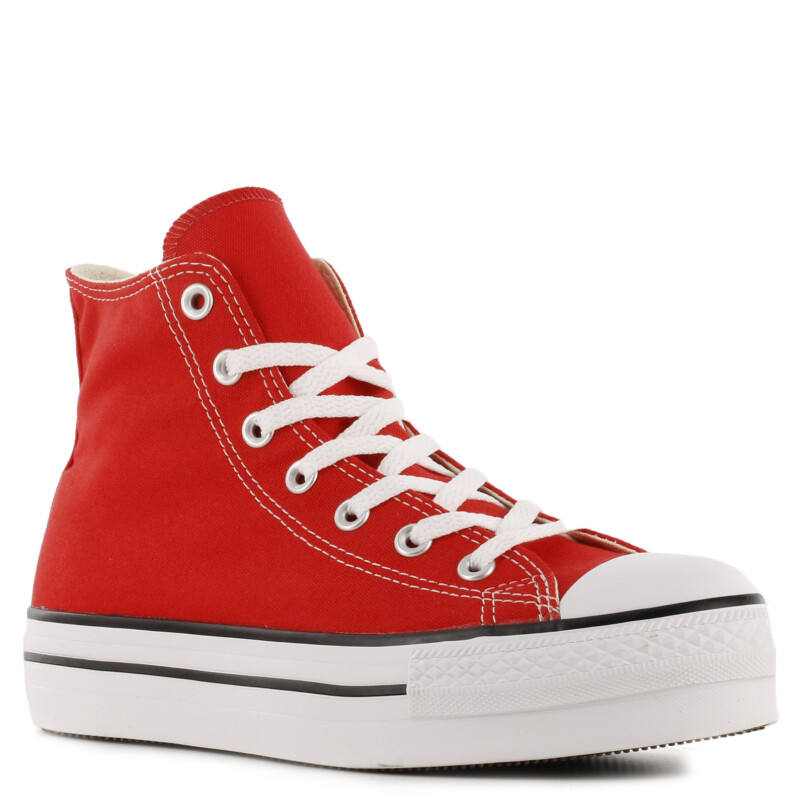 Championes Unisex Converse - All Star Chuck Taylor Hi Plataforma Rojo