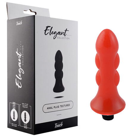 Estaca Anal Texturada Con Micro Vibro Rojo