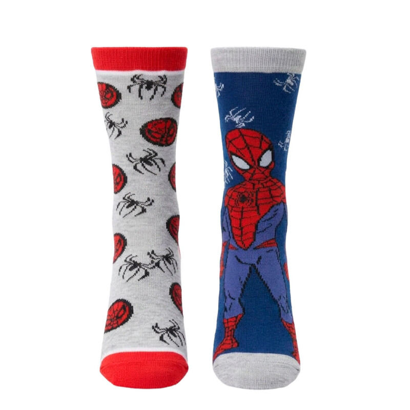 Medias de Niños Disney Spider Man X2 Gris - Azul
