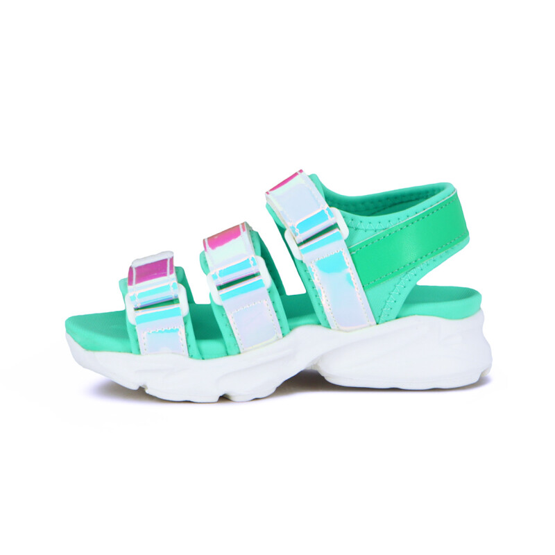 Sandalias Niña Angus Tres Tiras Con Velcro Aguamarina