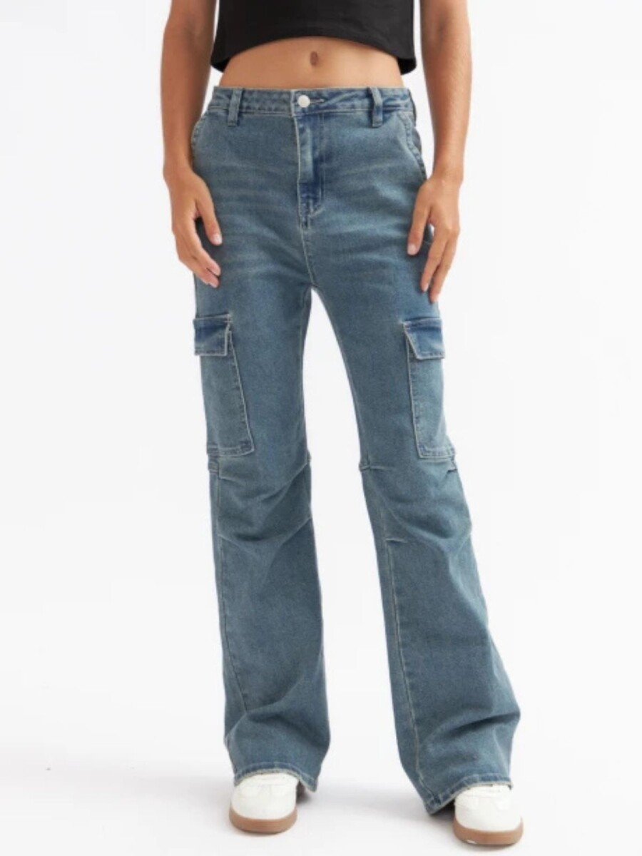 Jean Cargo Oxford Ramada N+ - Azul Medio 