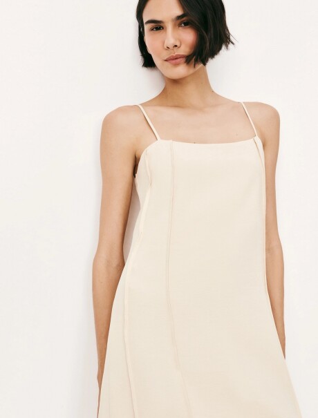 VESTIDOS LARGO SIN MANGAS BEIGE