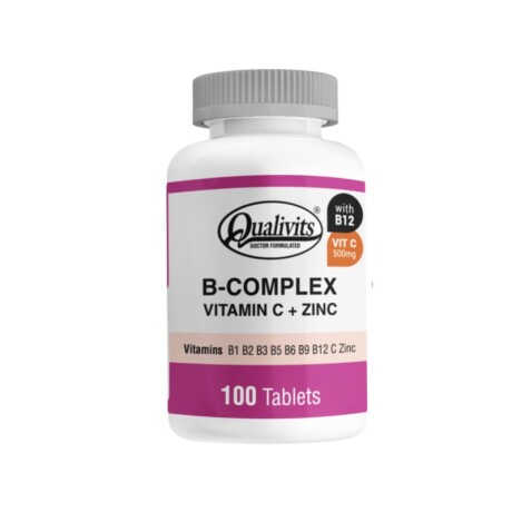 B-Complex + Vitamina C y Zinc 100caps Qualivits B-Complex + Vitamina C y Zinc 100caps Qualivits