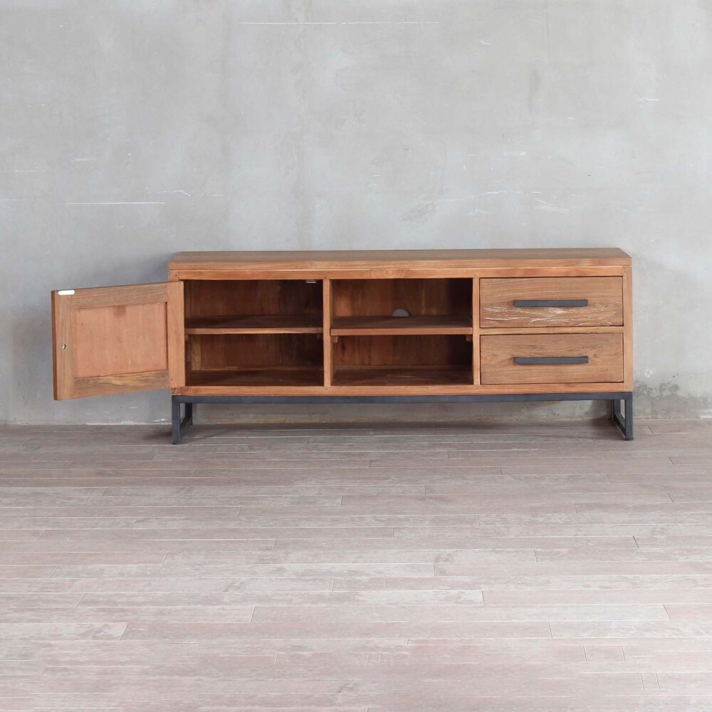 RACK PARA TV MADERA-Y-METAL NATURAL-BEIGE DOMINIQUE NATURAL