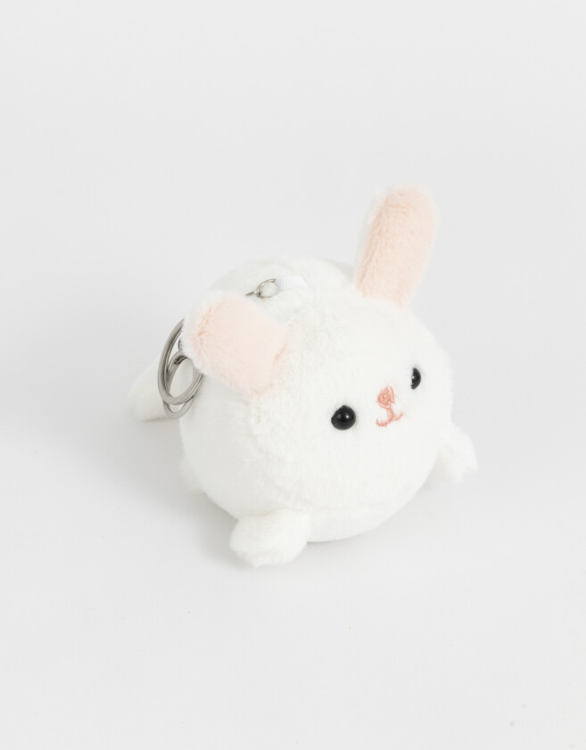 Llavero Peluche Llavero Y Charm Peluche De Conejo - Blanco Crudo