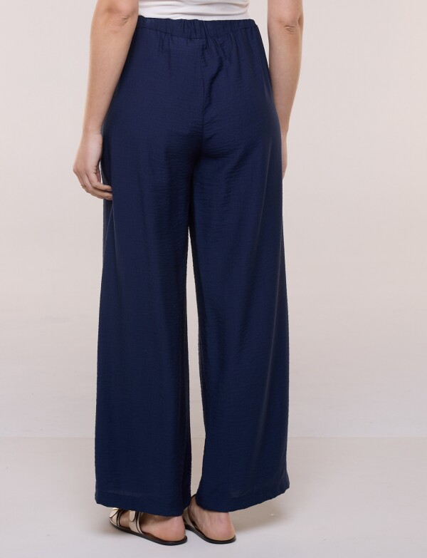 Pantalon Holgado Con Cordón Ajustable Y Bolsillos AZUL