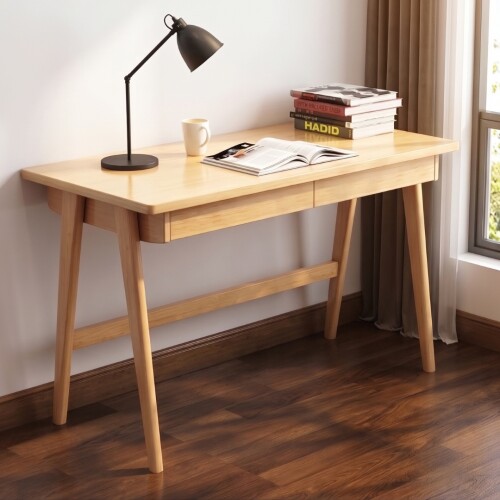 Escritorio para Pc 2 Cajones Madera natural Escritorio para Pc 2 Cajones Madera natural