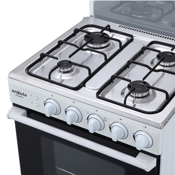 Cocina A Gas Enxuta 4 Hornallas Con Grill Cenx9604i BLANCO