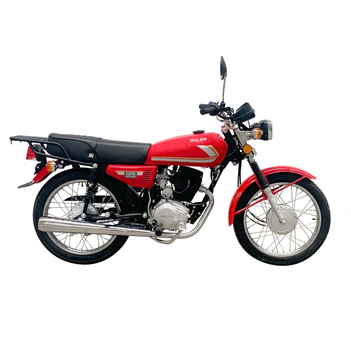 Motocicleta Buler Work 125cc Rayos - Rojo 