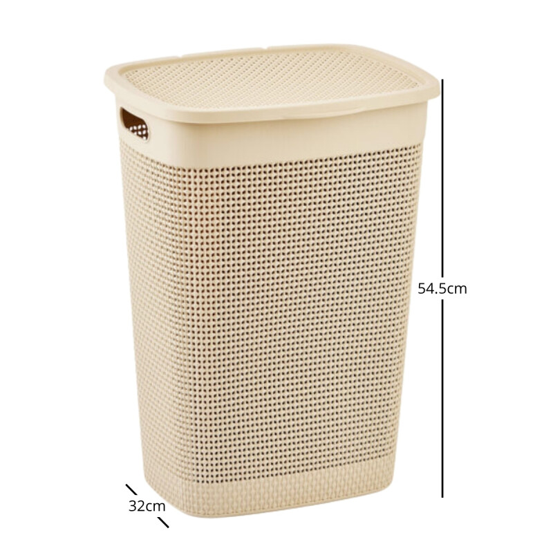 Canasto Organizador Para Ropa Simil Ratán 40 Lts ARENA