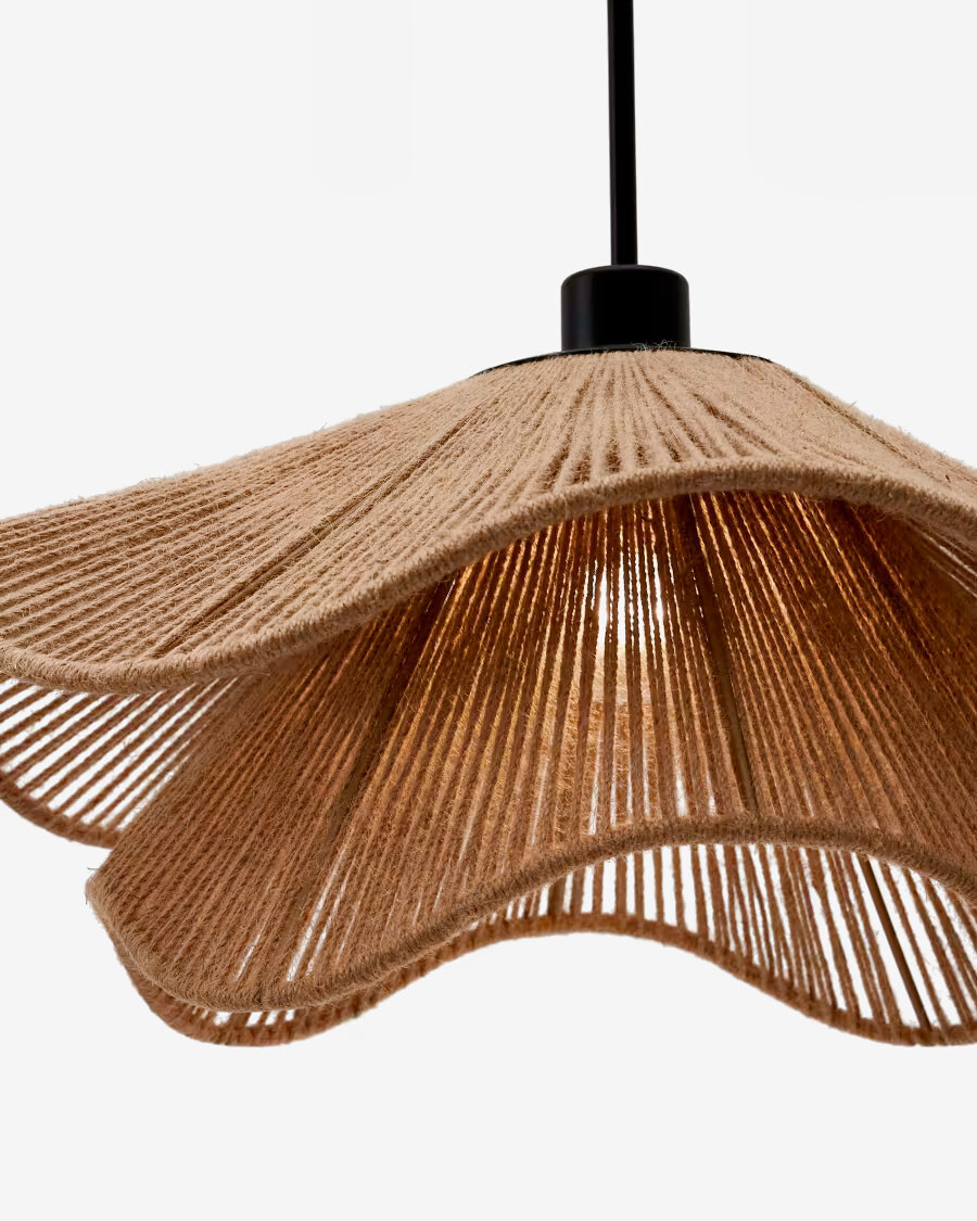 Pantalla para lámpara de techo Pontos de yute con acabado natural Ø 50 cm Pantalla para lámpara de techo Pontos de yute con acabado natural Ø 50 cm