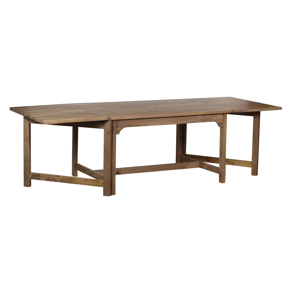 MESA DE COMEDOR PLEGABLE MADERA NATURAL-BEIGE FAZENDA