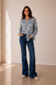 CAMISA JULIETA HOJAS AZUL