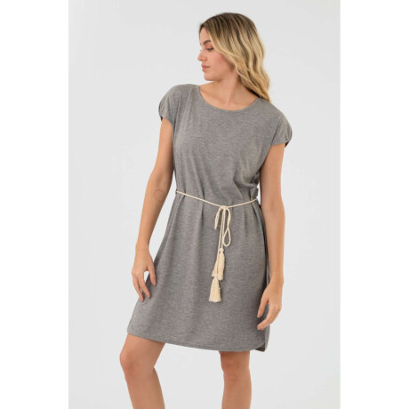 Vestido nautico liso Gris melange