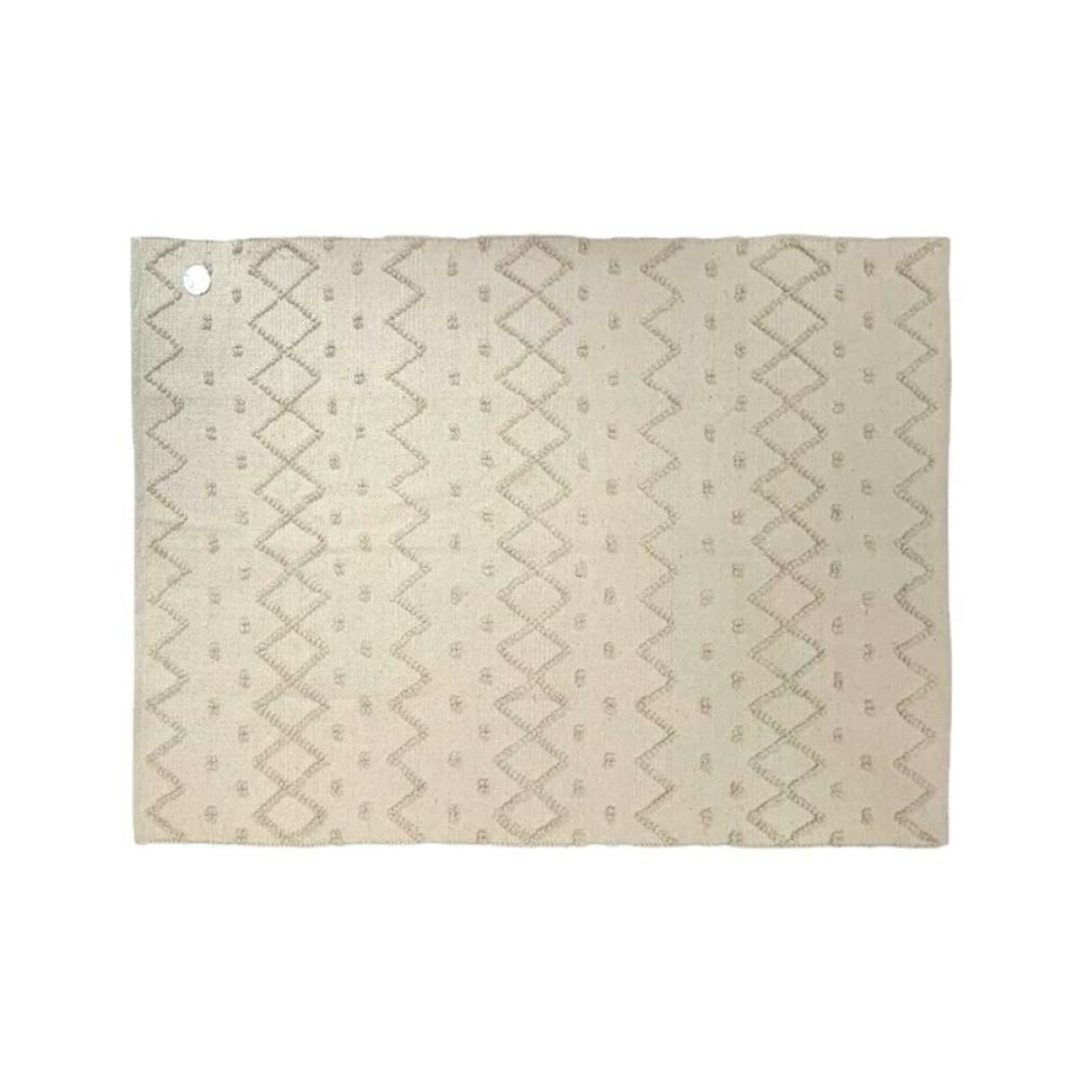 Alfombra Natural 122X178Cm - Puntos Zigzag 