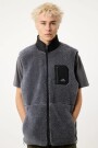 DARK GREY ROPE FLEECE VEST Gris