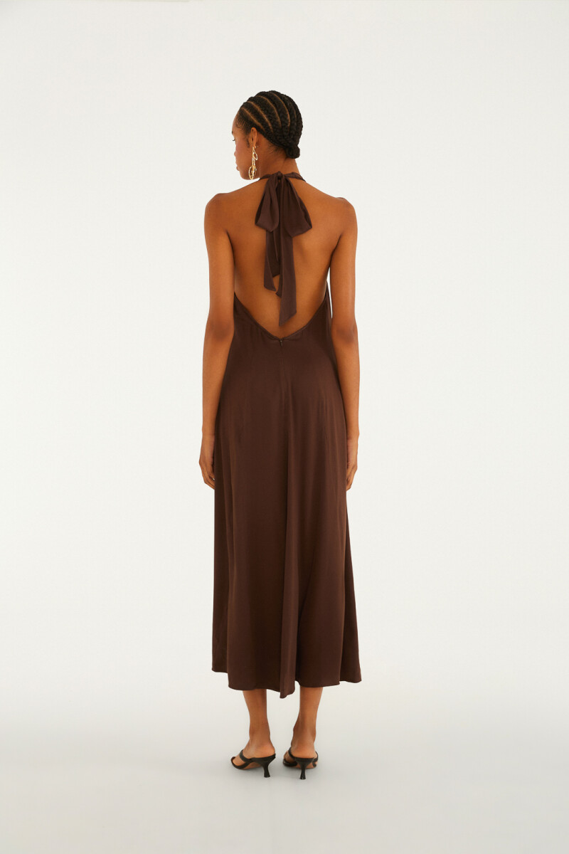 VESTIDO LARGO Marron