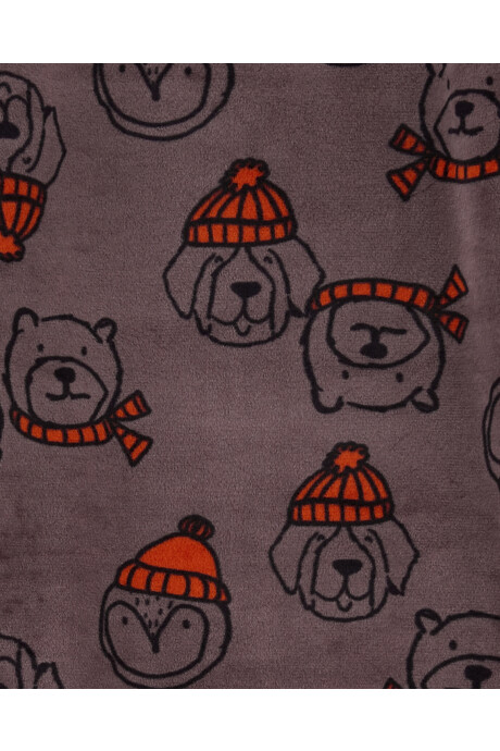 Pijama dos piezas pantalón y remera de micropolar diseño animales Sin color