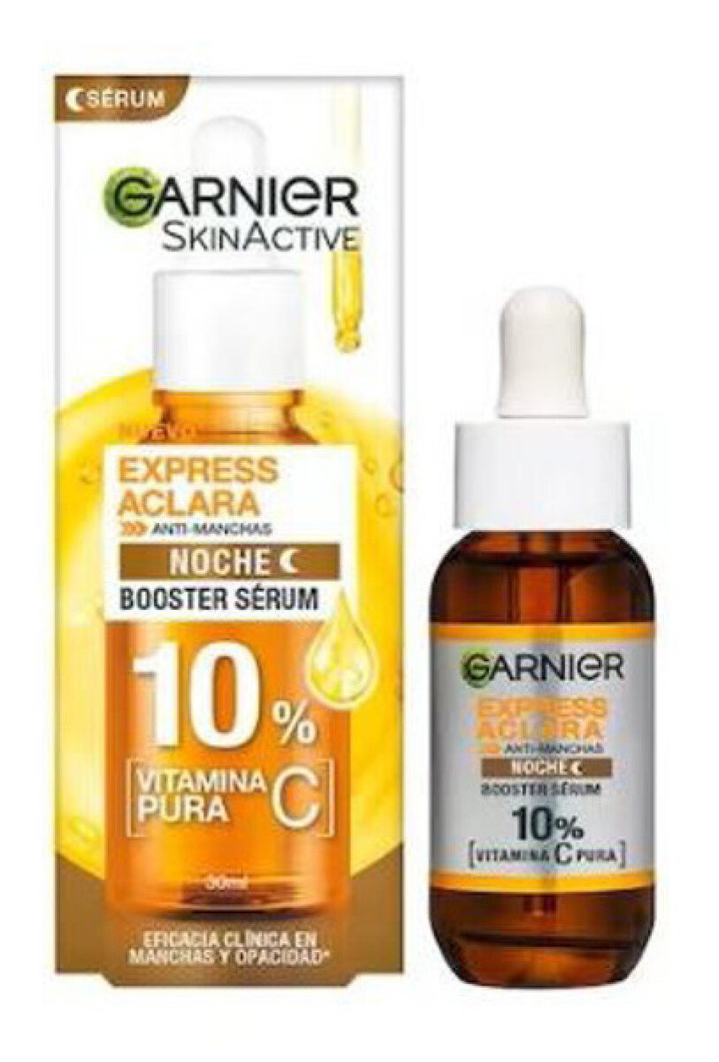 Garnier Express Aclara Sérum Noche Vitamina C 10% 30ml – Renovación y Luminosidad