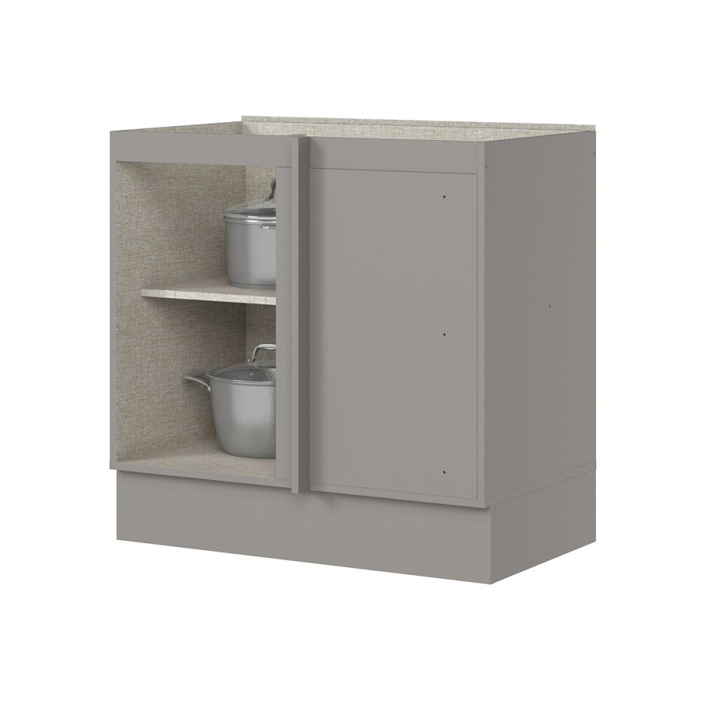 BAJO MESADA ESQUINERO ARMARIO 2 PUERTAS - LÍNEA AMERICANA GRIS