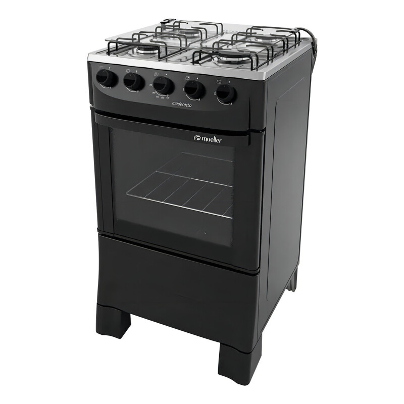 Combo Cocina Negra 4h A Gas + Campana Extractora Negra 60cm Color Negro Combo Cocina Negra 4h A Gas + Campana Extractora Negra 60cm Color Negro