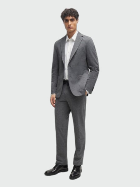 BOSS - Camisa manga larga slim fit de punto elástico técnico, P-ROAN-KENT Blanco