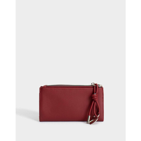 Billetera Fichero Flores Rojo Burdeaux