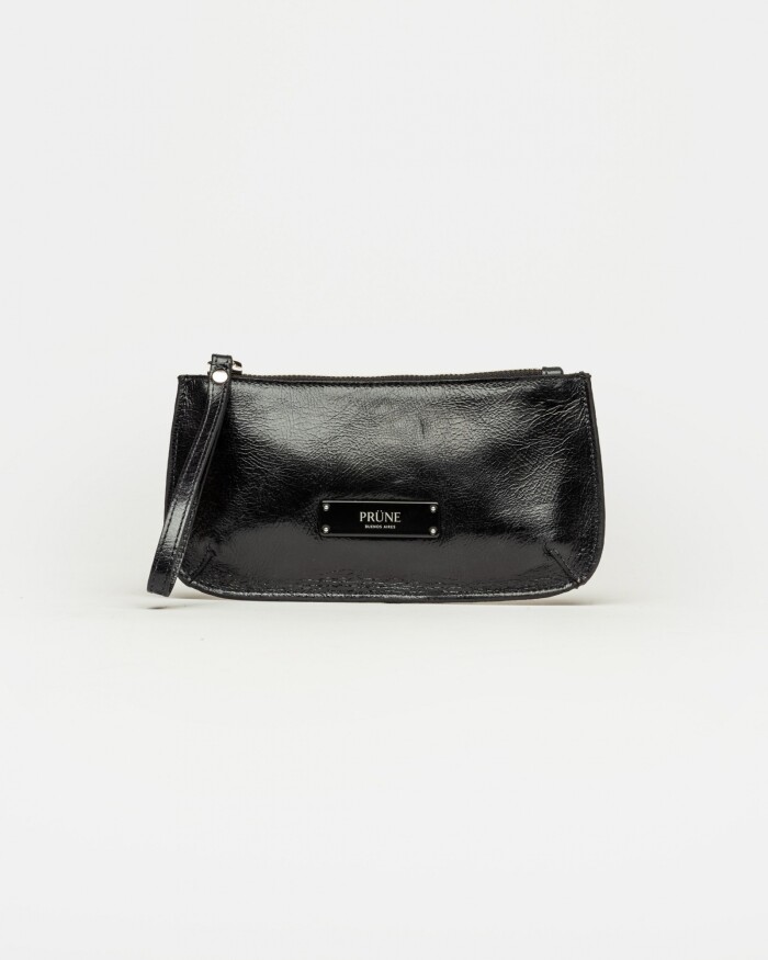Porta cosméticos Sarah en cuero liso Negro