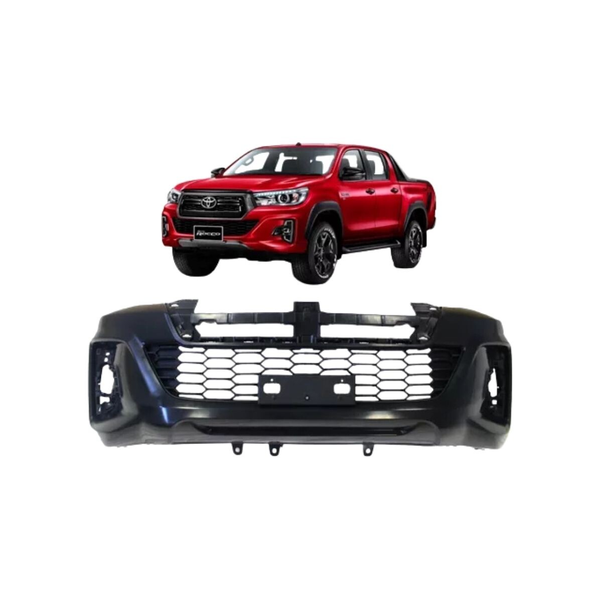 PARAGOLPE DELANTERO NEGRO LISO CON REJILLA 