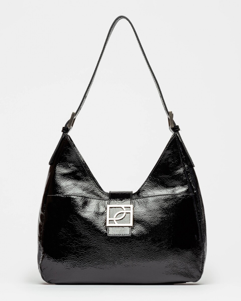 Bolso Signature en cuero charol - Negro 