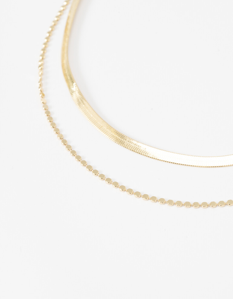 Collares Cortos Set De Collares - Dorado