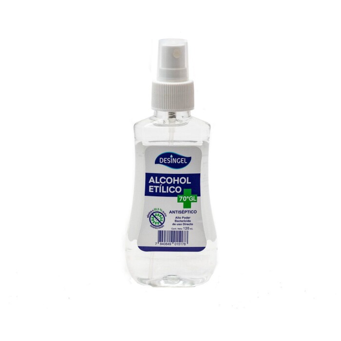 ALCOHOL ETIL. 70% DESINGEL SPRAY X 120ML única