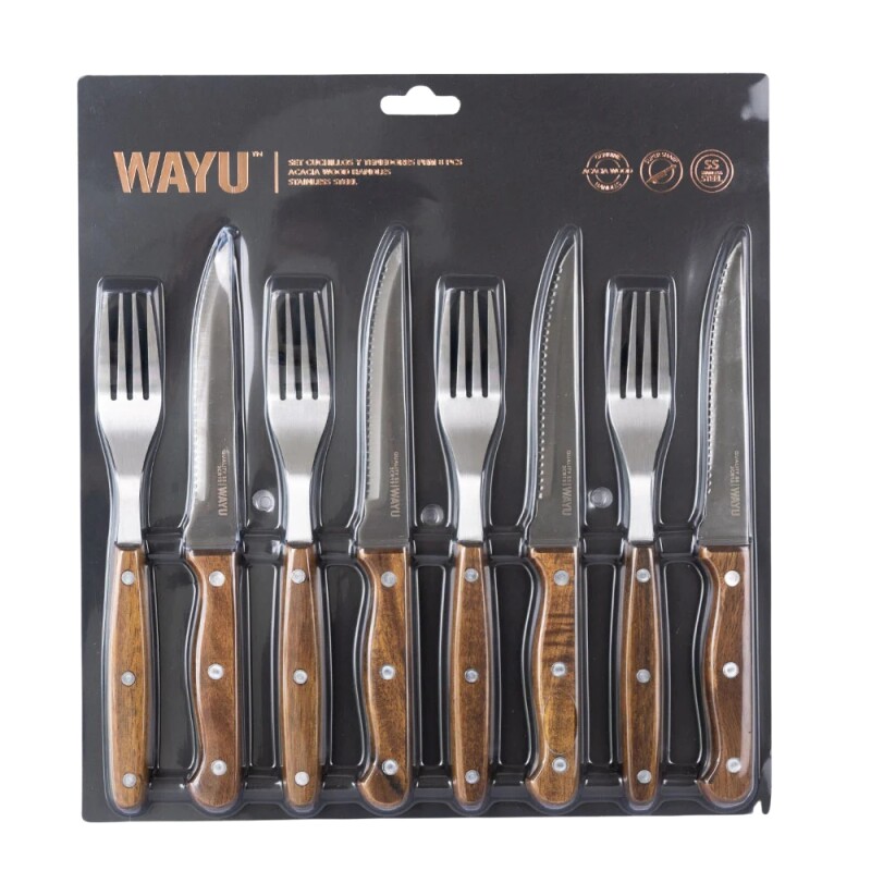 Wayu Set Cuchillo Tenedor Prm 8Pz Wayu Set Cuchillo Tenedor Prm 8Pz