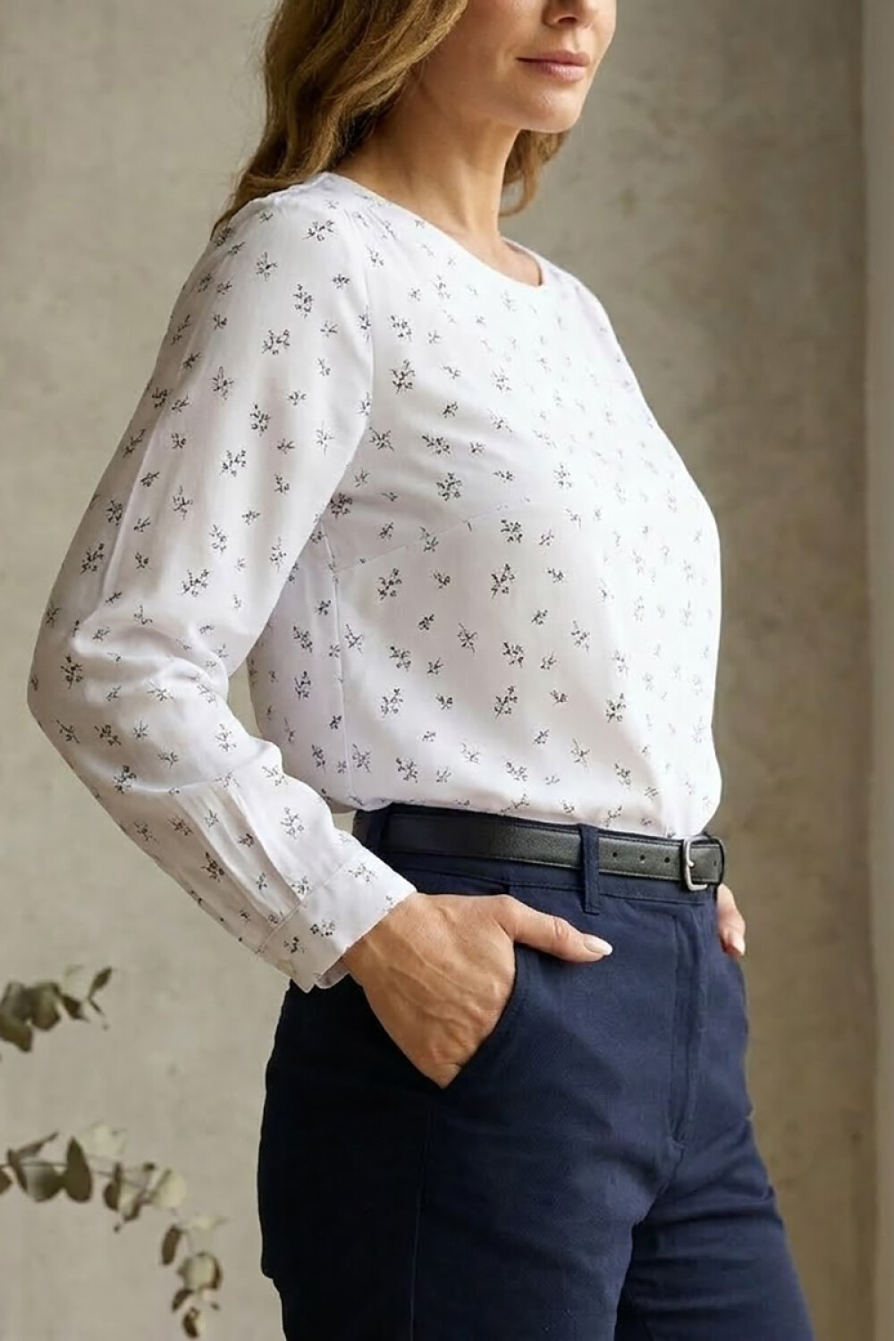 PANTALON RECTO DE GABARDINA Azul