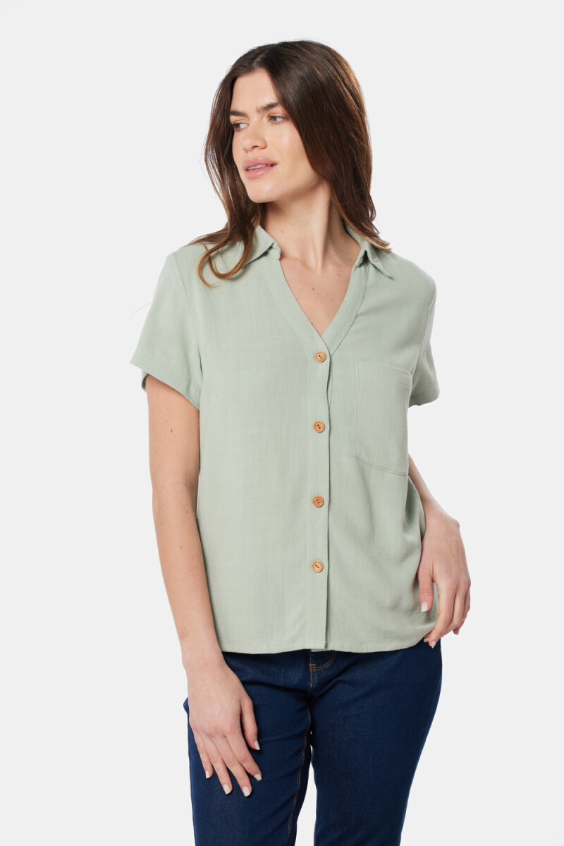 CAMISA DE LINO - Verde 