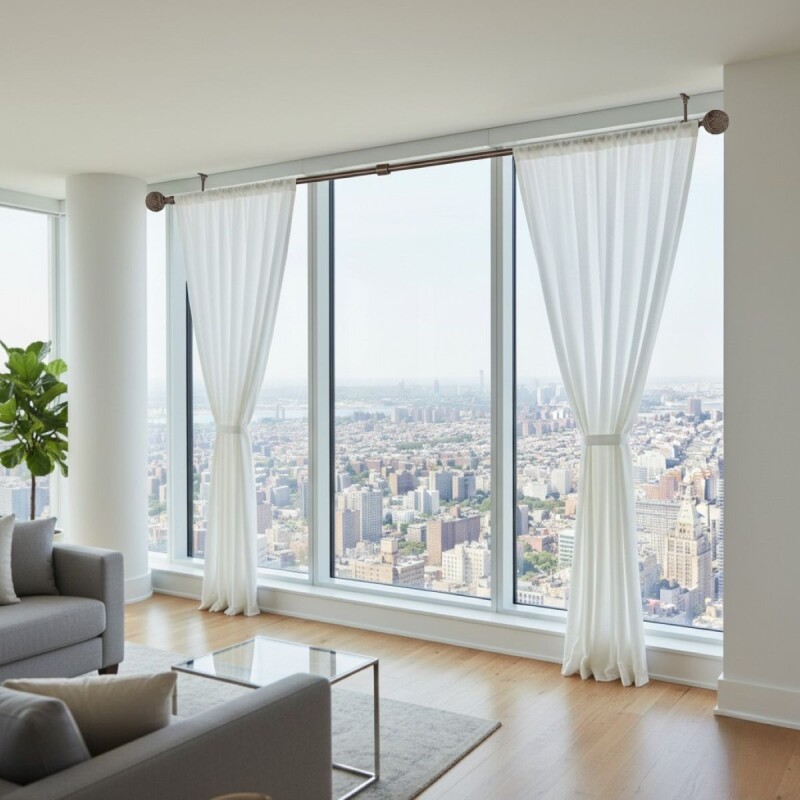 VARA METAL BRONCE P/CORTINA 218-304.8CM Unica