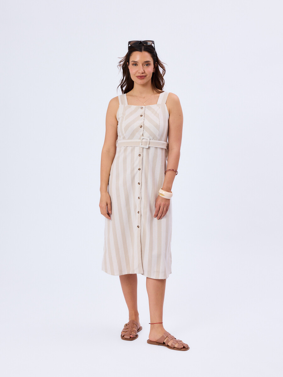 Vestido lino rayado Emanuela 