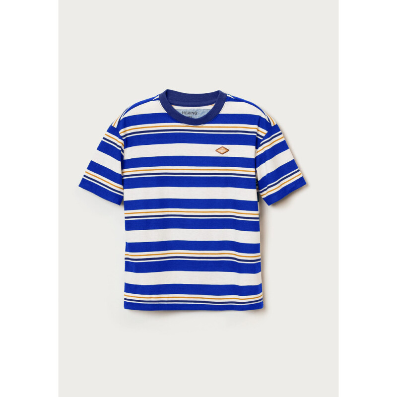 CAMISETA MM MASC AZUL CARIBE/CHUMBO/BLANCO
