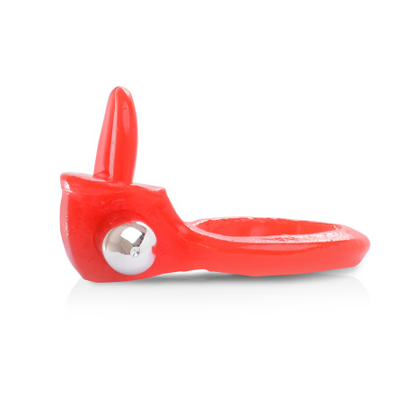 Anillo Estimulador Lenguita Con Vibrador Rojo