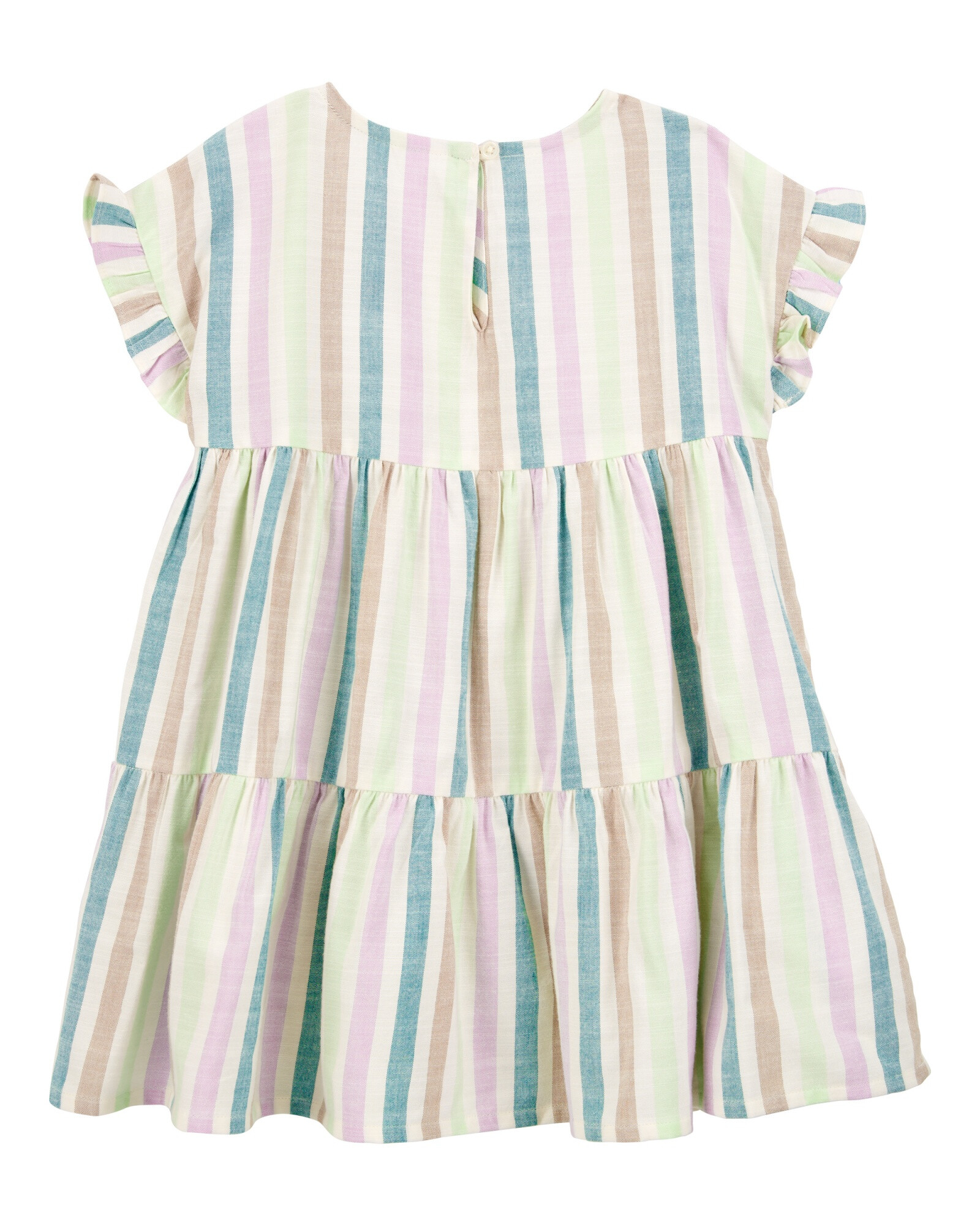 Vestido de viscosa Ecovero, escalonado, diseño a rayas Sin color