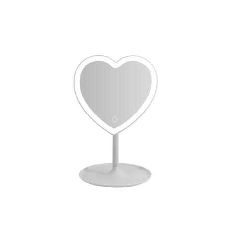 Espejo de tocador con forma de corazón y luz LED Blanco
