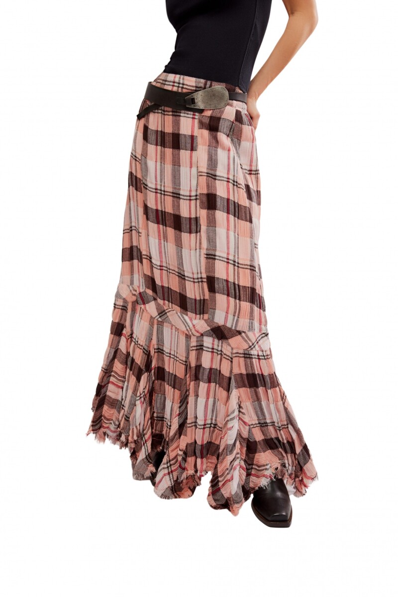 FALDA MAXI PLAID Rojo