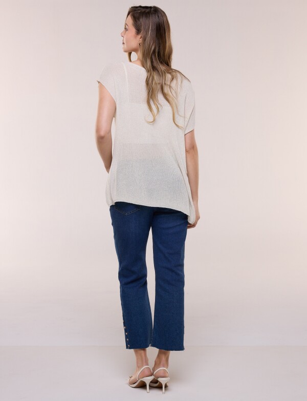 Blusa Lurex BEIGE CLARO