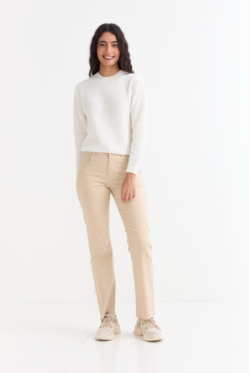 Sweater en punto waffle CRUDO