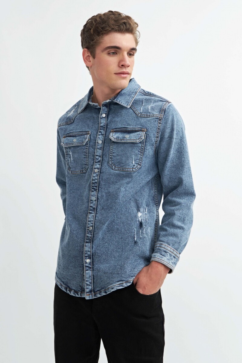 Sobrecamisa de denim - JEAN MEDIO 