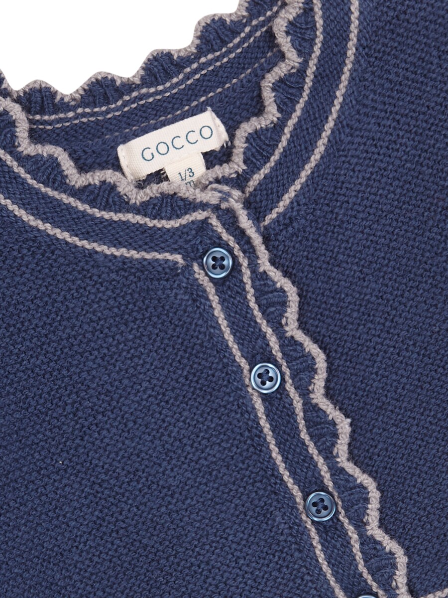 Chaqueta De Punto Azul Medio Oscuro