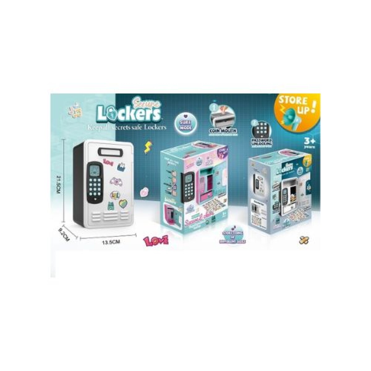 Alcancia Con Combinacion Digital Negra 