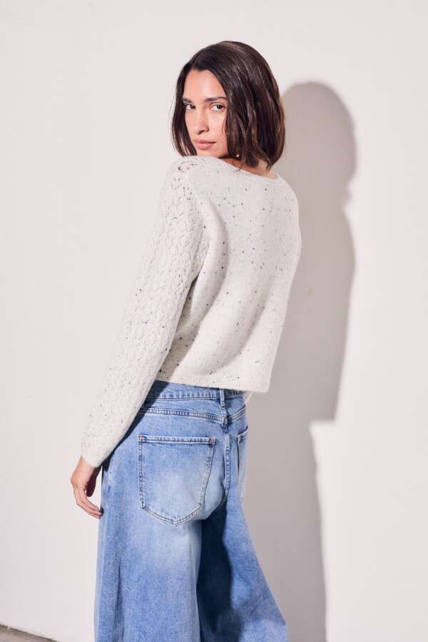 Cardigan Lazos Bouttonne Gris Melange