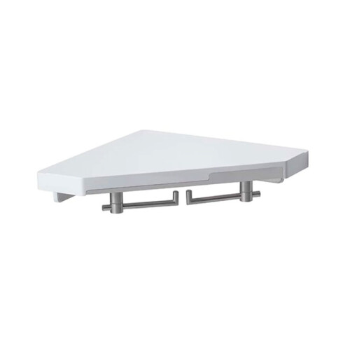 REPISA ESQUINERA METAL BAI CROMO CON ESTANTE Y PERCHA DOBLE CROMO