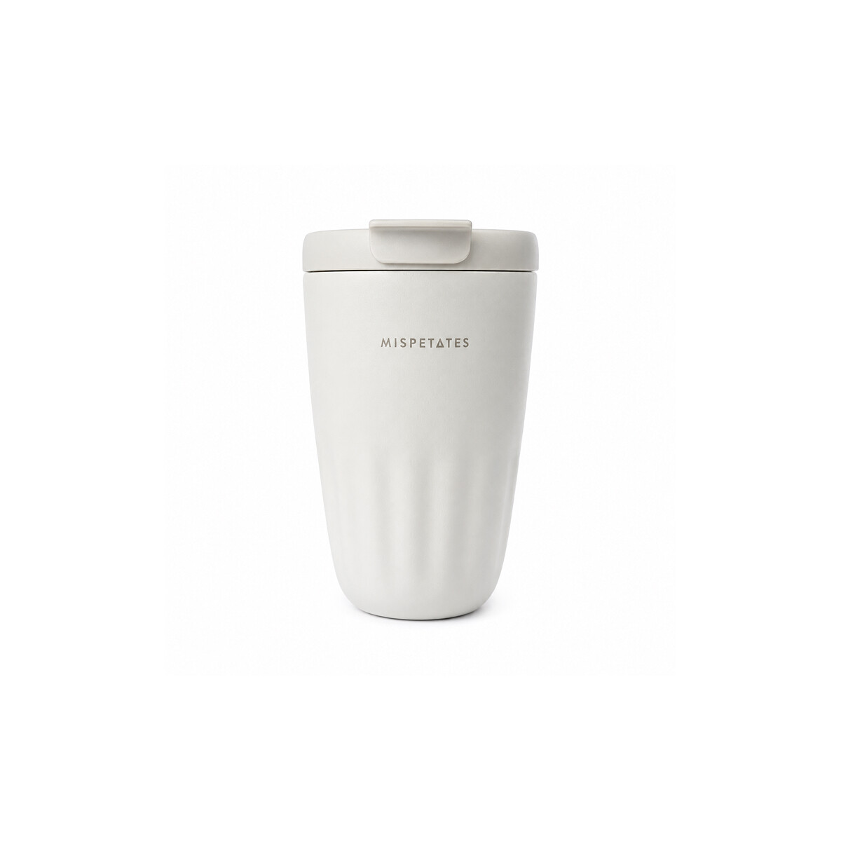 Vaso térmico acanalado con tapa 450ml - Blanco 